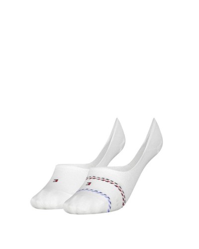 PACK 2 CALCETINES TH WOMEN FOOTIE MID CUT 2P TOMMY STRIPE RIB 68% ALGODÓN 2% ELASTANE 29% POLYAMIDE WHITE