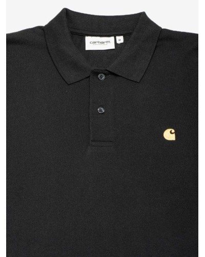 POLO MANGA CORTA S/S Chase Pique Polo 100% Cotton Pique 7.1 oz Black/Gold