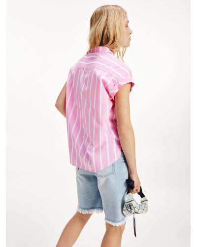 CAMISA MANGA CORTA TJW RELAXED STRIPE SHIRT SS PINK DAISY/WHITE