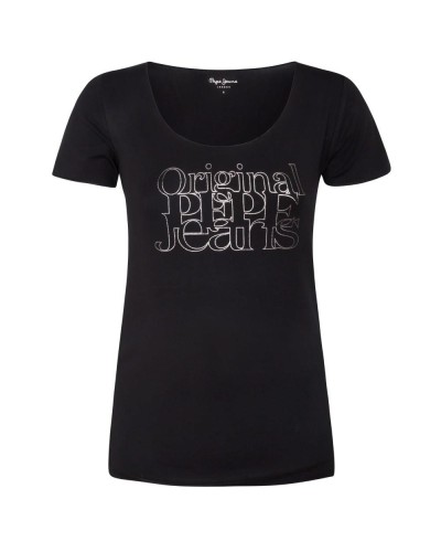 CAMISETA MANGA CORTA NEGRA VISCOSE ELASTANE