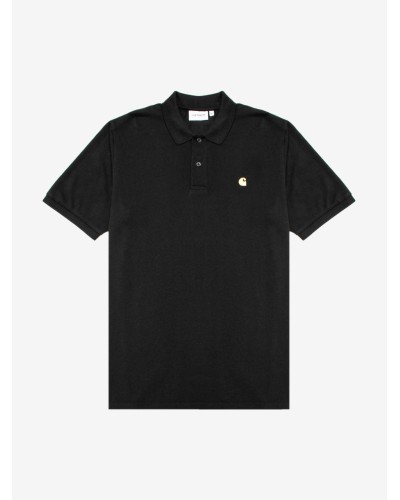 POLO MANGA CORTA S/S Chase Pique Polo 100% Cotton Pique 7.1 oz Black/Gold